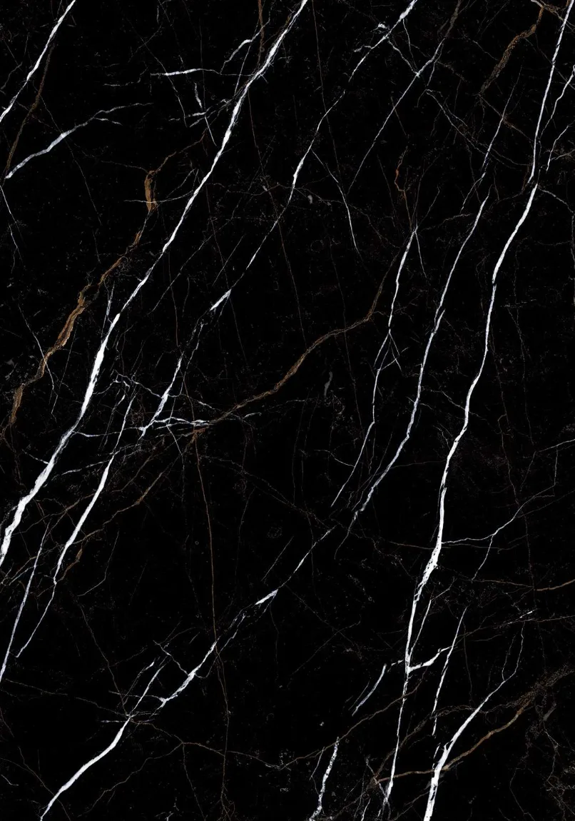 Black marble-look porcelain surface